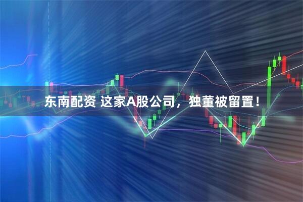 东南配资 这家A股公司，独董被留置！
