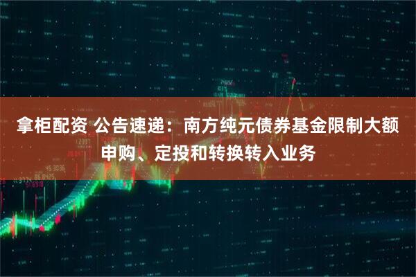 拿柜配资 公告速递：南方纯元债券基金限制大额申购、定投和转换转入业务