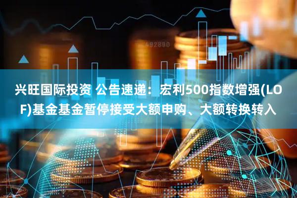 兴旺国际投资 公告速递：宏利500指数增强(LOF)基金基金暂停接受大额申购、大额转换转入