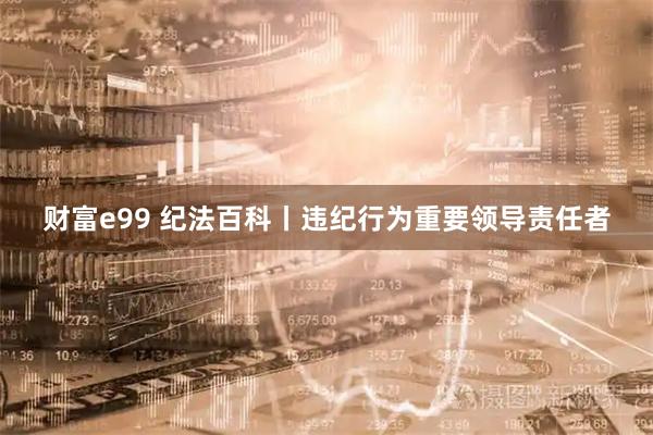 财富e99 纪法百科丨违纪行为重要领导责任者